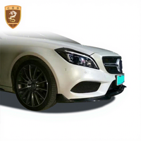 Lèvre de pare-chocs avant pour Mercedes Benz Classe CLS C218 Style BB 2015-2016 en fibre de carbone noir brillant