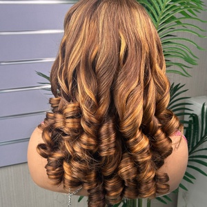 ผมเวอร์จินแท้จากเวียดนามแบบ Bouncy Curls  แบบ Double Drawn 5*5 สำหรับวิกผมแบบ Lace Frontal  ไม่ต้องใช้กาว  พร้อมเชือกผูกแบบใสสำหรับผู้หญิง - Product Image 2