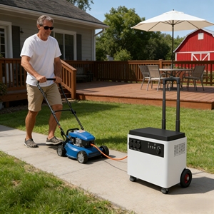 Wheel Built Portable Power Station 6KWh Power Station Bank <b>Backup</b> <b>Battery</b> Home Residential Camping Picnic Specified LiFePO4 Batt - Product Image 2