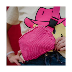 도매 여성 슬링 범프 백 벨트 지갑 사용자 정의 크로스 바디 백 모노그램 코듀로이 패니 팩 - Product Image 1