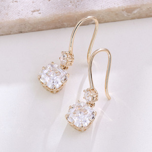 Designer 11ct Moissanite <b>Earrings</b> in 18K 14K 10K Yellow <b>Gold</b> DEF VVS1 for Women Engagement Gift <b>Dangle</b> Earings Jewelry - Product Image 3