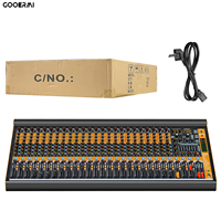 Carte Son Audio Professionnelle & Table de Mixage GMC-DT24 Double Affichage de Niveau 12 Bandes Sortie Principale avec Affichage Numérique Sortie Casque MP3