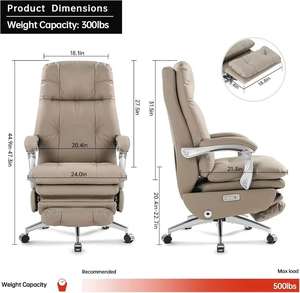 Ceo'su için lüks Modern ergonomik elektrikli sentetik deri masaj yaslanma yönetici ofis koltuğu - Product Image 2