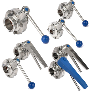 SS304/SS316L giả mạo sữa bướm van SMS loại thực phẩm cấp bướm van màu xanh kéo đa vị trí xử lý DN10-DN250 - Product Image 6