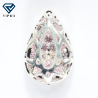 Versilberte hohle Birnen form kubisch eingelegte Kristall Zirkonium DIY Halskette Armband Kleidung Zubehör Materialien