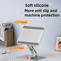 Support d'ordinateur portable rotatif à 360 ° robuste en métal avec coussinets en silicone anti-rayures support réglable pour tablette PC