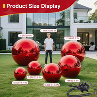 Silberne Spiegelkugel Aufblasbarer Großer Glänzender Ballon Riesiger Disco-Party-Ballon Weihnachtsparty-Deko Reflektierende Aufblasbare Spiegelsphäre