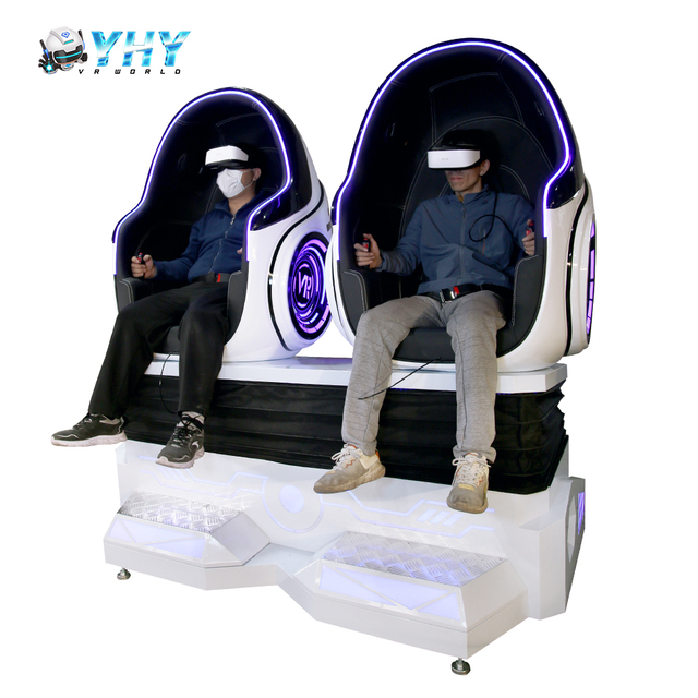 YHY Commercial Kids Arcade Park Roller Coaster Game Machine 9D Simulador Cinema 2 Seats Virtual Reality 9d Egg Chair