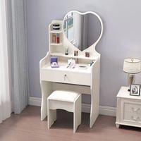 Chaise de coiffeuse avec miroir pour chambre à coucher, Table de maquillage en verre, Coiffeuse avec miroir et éclairage