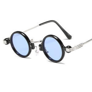 <span class=keywords><strong>Lunettes</strong></span> <span class=keywords><strong>de</strong></span> <span class=keywords><strong>soleil</strong></span> rétro steampunk européennes et américaines, petites, en métal et plastique, UV400, pour femmes, monture complète, tendance - Product Image 5