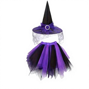 Nouvel ensemble de déguisement de <span class=keywords><strong>sorcière</strong></span> pour <span class=keywords><strong>femme</strong></span> adulte pour fête d'<span class=keywords><strong>Halloween</strong></span> avec bas rayés en velours et jupe moelleuse - Product Image 4