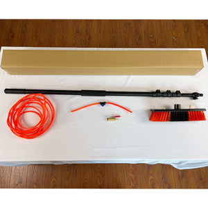 12-Foot Aluminum Water Fed Telescopic Pole Metal Solar Panel <strong>Cleaning</strong> <strong>Kit</strong> With Brushing <strong>Cleaning</strong> Features