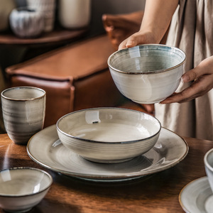 Service de table de style rétro, série Jiyu <span class=keywords><strong>automne</strong></span>, bols et assiettes avec tasses, assiettes rondes pour la salle à manger à domicile - Product Image 3