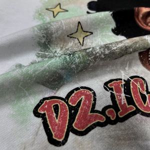 Camiseta Corta de Gran Tamaño con Lavado Ácido y Pedrería para Hombre, Estilo Urbano Desteñido por el Sol - Product Image 2