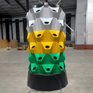 Grande Sistema Idroponico a 10 Torri, Giardino Verticale Impilabile ad Alta Resa in Plastica ABS <span class=keywords><strong>per</strong></span> Alimenti, Include Pompa e Vasi a Rete - Product Image 6