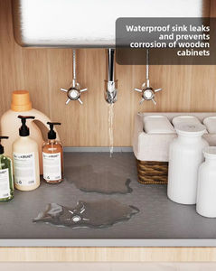 Hot Sale Waterproof Silicone Drip Tray Liner Silicone <b>Kitchen</b> Cabinet Water Leak Protection Under the <b>Sink</b> Silicone <b>Mat</b> - Product Image 6