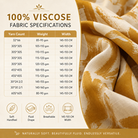 Tissu 100% rayonne florale, viscose challis tissée imprimée pour chemises, robes, blouses, jupes et vêtements