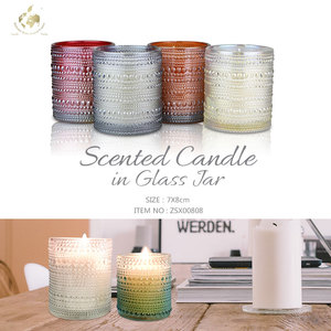 Candela Profumata in Paraffina in Barattolo di Vetro Rotondo, Fatta a Mano per Decorazione Casa, Uso Festivo e Matrimoniale, per Interni - Product Image 6