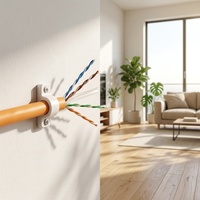Cable de Red UTP Cat5e de 305 m, 4 Pares, 24 AWG, Cubierta de PVC de Cobre, Cable CAT5 para Interiores