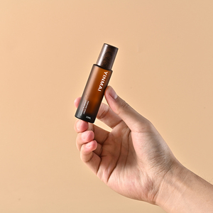 5ml 10ml 15ml Rỗng Frosted hổ phách thủy tinh Lăn chai nước hoa tinh dầu cuộn trên chai với hạt gỗ cap - Product Image 5