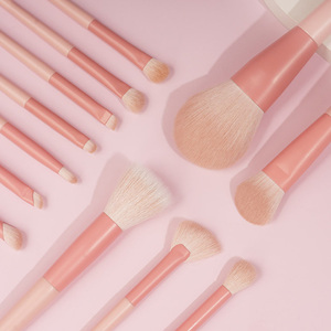 Juego de 12 Brochas de Maquillaje Veganas y Libres de Crueldad Animal, Mango de Madera Sólida, Color Rosa Mate, Alta Densidad, Sin Desprendimiento de Pelo, para Salón de Belleza - Product Image 2