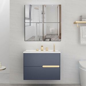 Autocollants décoratifs muraux en acrylique elliptiques et carrés pour la décoration intérieure, miroirs décoratifs pour chambre et salle de bain - Product Image 6