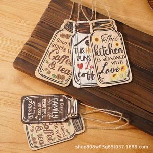 Rustic <b>Wooden</b> Mason Jar <b>Signs</b> 4Pcs <b>Home</b> Kitchen Wall Decor Coffee Tea Love Theme Hanging Tags Irregular Shape Wood Craft - Product Image 1
