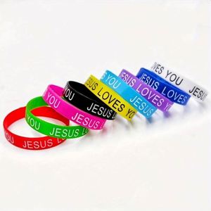 Bracelet en silicone personnalisé Jésus gravé et coloré, haute qualité, pas cher, avec logo sur mesure, vente en gros - Product Image 2