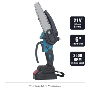 <span class=keywords><strong>Mini</strong></span>-tronçonneuse sans fil RYNEX OEM 6 pouces, <span class=keywords><strong>batterie</strong></span> lithium 21V, certifiée CE, utilisation <span class=keywords><strong>à</strong></span> une main pour jardin, branches d'arbres, bois de chauffage - Product Image 6