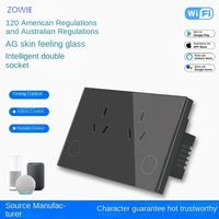 Prise universelle Zowie originale australienne RCM 16A 110-240V avec Wi-Fi, capteur de présence, verre AG, double prise intelligente GPO, compteur de puissance et protection contre les surcharges