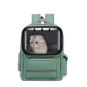 Portable Breathable Large Capacity Pet <b>Backpack</b> For <b>Cats</b> And Dogs Foldable Multifunctional <b>Cat</b> Bag 7 Inch Green Khaki - Product Image 5