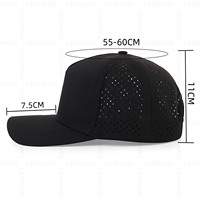 Gorras de Béisbol al Por Mayor con Logo Bordado Personalizado, de Poliéster con 5 Paneles, Estilo Camionero, Impermeables, de Secado Rápido para Correr, con Perforaciones Cortadas con Láser