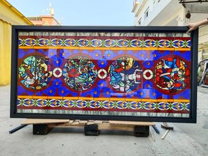Mosaïque décorative solide et creuse personnalisée, style <span class=keywords><strong>Tiffany</strong></span>, vitrail chinois pour mur-rideau - Product Image 3
