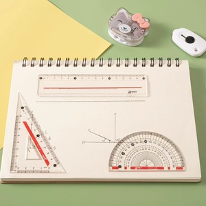 4pcs Clear Plastic Geometric School Rulers Kids Math Rule Set for School Stationery Supplies - Product Image 4