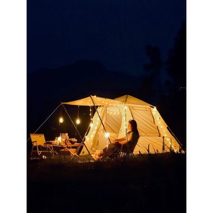 Tente de camping Urban Farmers 2,1x2,1x1,7m, installation rapide, imperméable, résistante aux UV, beige, tente de pique-nique d'extérieur - Product Image 4