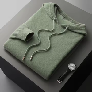 Nuova Collezione Autunno/Inverno Prêt-à-porter di Prima Linea: Felpa da <span class=keywords><strong>Uomo</strong></span> con Cappuccio in 100% Puro <span class=keywords><strong>Cashmere</strong></span>, Caldo Pullover Imbottito e <span class=keywords><strong>Maglia</strong></span> a Maniche Lunghe. - Product Image 5