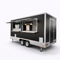Remorque alimentaire personnalisée avec barbecue et café, camion de cuisine mobile pour la vente commerciale