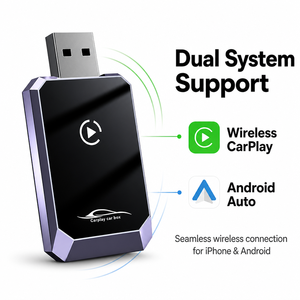 อะแดปเตอร์ USB สำหรับ CarPlay แบบมีสายเป็นไร้สาย, กล่อง AI สำหรับ Android Auto แบบ Universal พร้อม USB to Type-C เชื่อมต่ออัตโนมัติ - Product Image 1