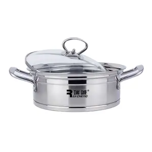 Stainless steel soup pot easy to clean suitable for kitchen home cooking