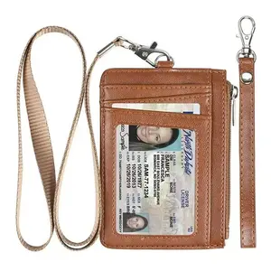 anti magnetic RFID card case with pu leather multiple card slots with work permit card holder