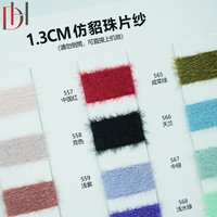 Speziell gefärbtes, handgestricktes, ausgefallenes, doppelt gedrehtes Garn im Nerz-Stil mit 1,3 cm großen Pailletten, 85% Nylon, 13% Polyester, 2% Pailletten-Mischung