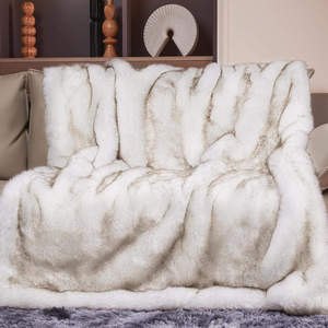 Fabricant Direct Europe – Couverture Polaire en Fausse Fourrure de Renard Non Tissée 100% Polyester Épaissie Unie Toutes Saisons Chaude Anti-Acariens - Product Image 2