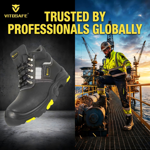 Chaussures <span class=keywords><strong>de</strong></span> <span class=keywords><strong>sécurité</strong></span> VITOSAFE pour hommes et femmes |   Chaussures <span class=keywords><strong>de</strong></span> travail sportives légères en cuir véritable avec embout en acier, antidérapantes - Product Image 4