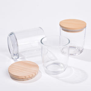 <span class=keywords><strong>3</strong></span> fitilleri mum yapımı cam konteyner gemiler kavanoz mum kavanoz temizle cam mum için bambu ahşap kapaklı - Product Image 4