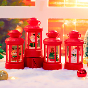 Adornos creativos para el escritorio, regalos de Navidad, faroles de viento hexagonales iluminados de Papá Noel, ambiente festivo - Product Image 1