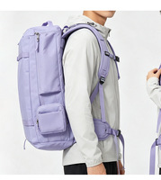 Sac à dos multifonctionnel de grande capacité 55L, option de transport à la main, compartiment séparé sec/humide, sac de sport de plein air pour le ski/le snowboard