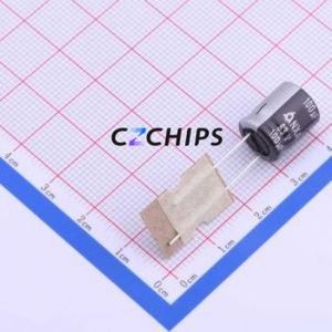 NXA63V100M10 * 12.5ตัวเก็บประจุอลูมิเนียมอิเล็กโทรไลติกผ่านรู5.0TP, D10xL12.5mm 100uF 20% 63V 690mA - Product Image 1