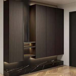 Contemporary Modern Design Wood Panel Wardrobe by Huipinju 5-Year Warranty for Home <b>Bedroom</b> Dining Living Room School <b>Furniture</b> - Product Image 1