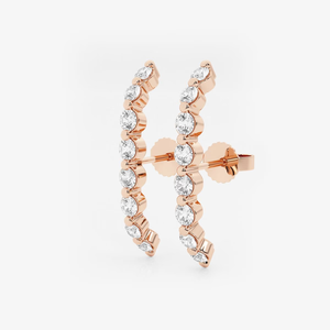 Boucles d'oreilles pendantes Ethereal 3 4 Ctw avec diamants ronds de laboratoire, éclat brillant, bijoux fins élégants et éthiques pour femmes - Product Image 2