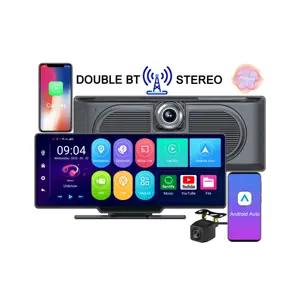 Carplay Car Dashcam 2K 1440p, sistema de áudio MP5 player com lente dupla, novo sistema de rádio Android 10 6 + 64G, novo, 2024 polegadas